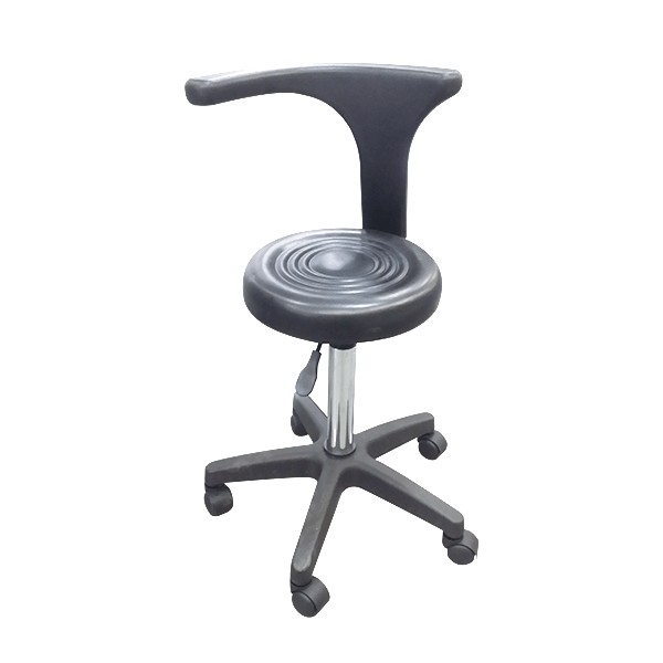 Tabouret avec dossier et assise ergonomique a hauteur variable sur roue 