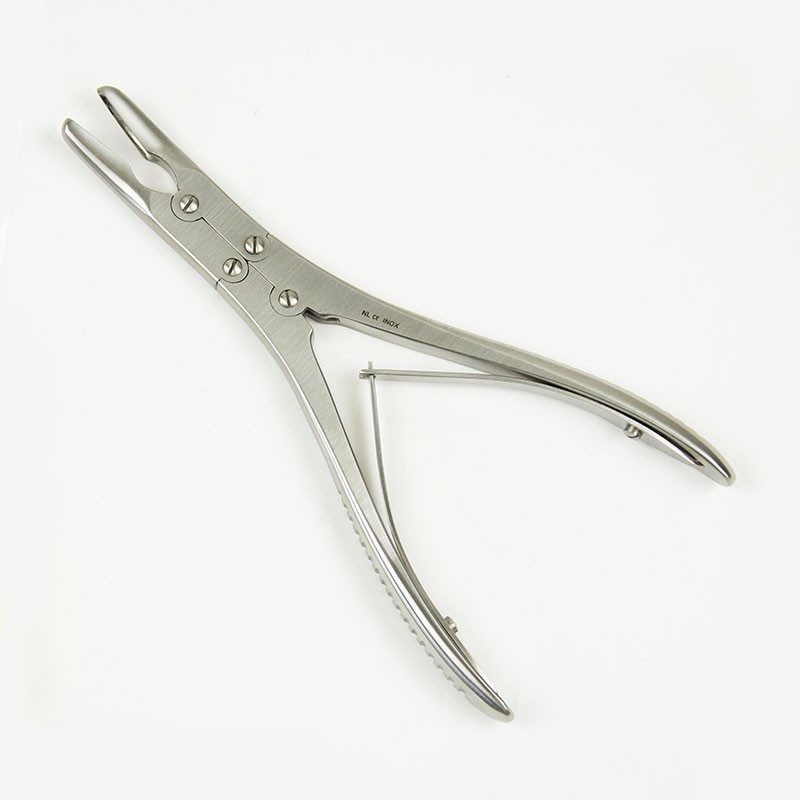 Pince Gouge Ruskin double articulation mors 5 mm courbe 18 cm